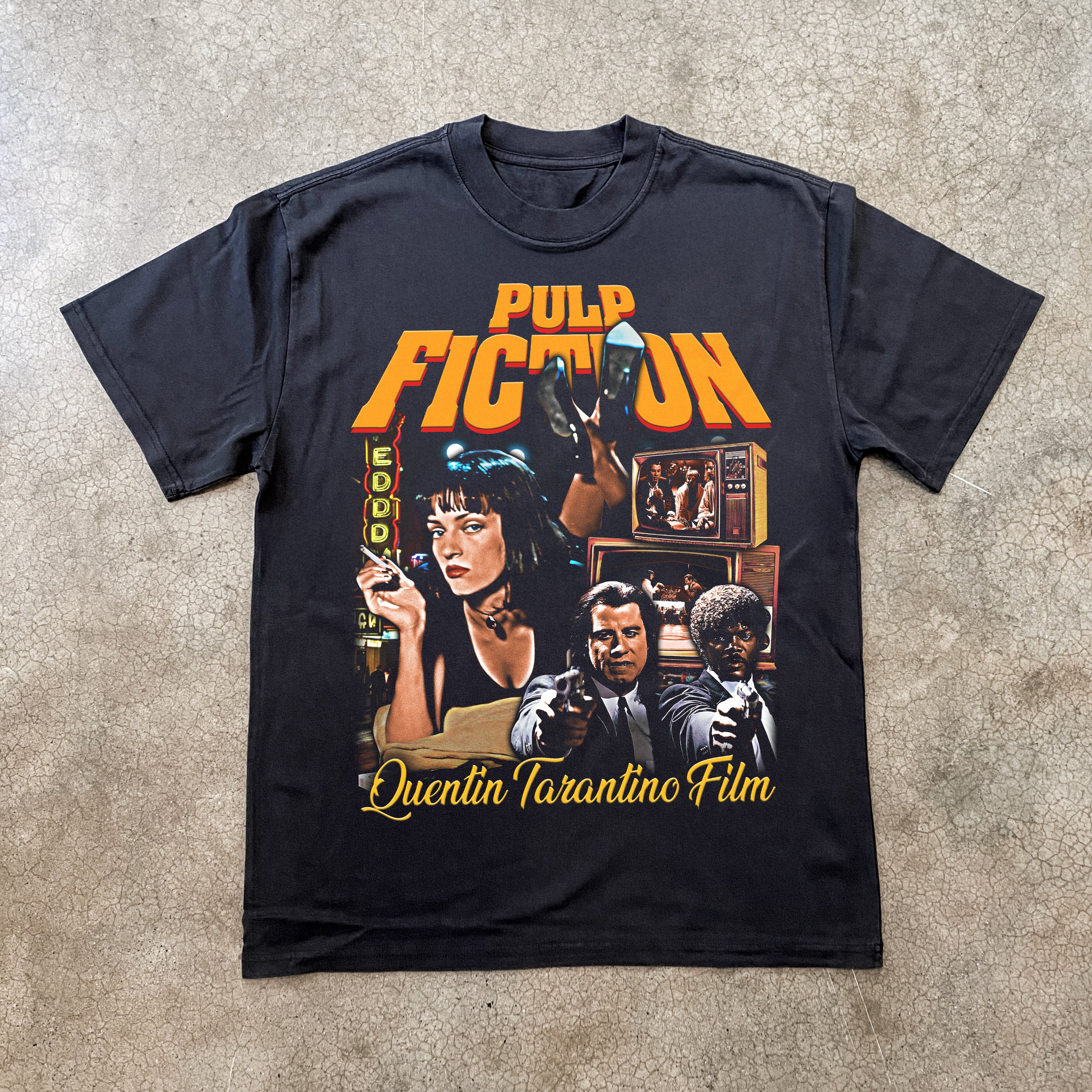 PULP FICTION Pulp Fiction Movie T-shirt Men's S size cotton black type Vintage Second Hand main image 0