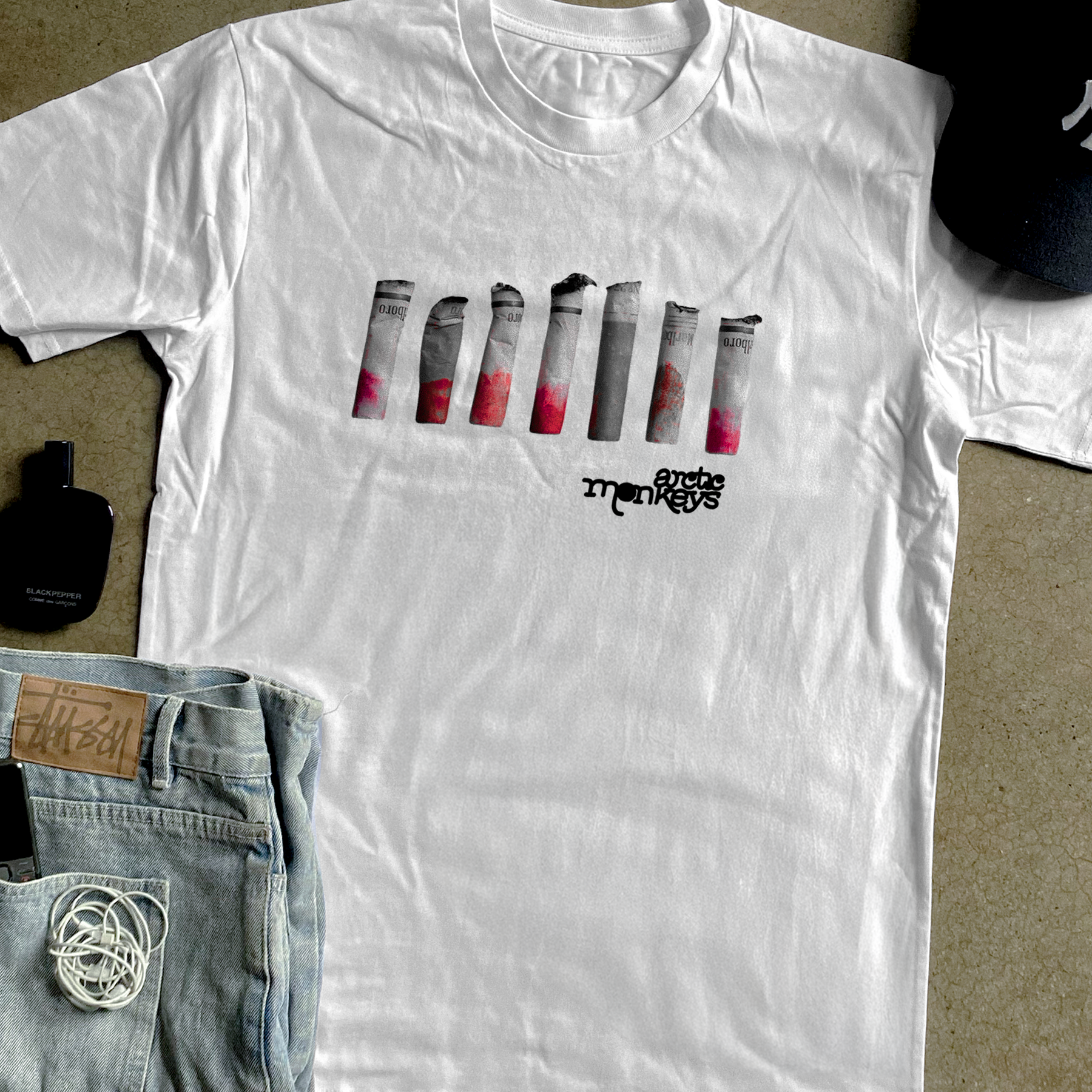 Arctic Monkeys 'Sweet Nicotine' Heavyweight White T-Shirt – AOCTW