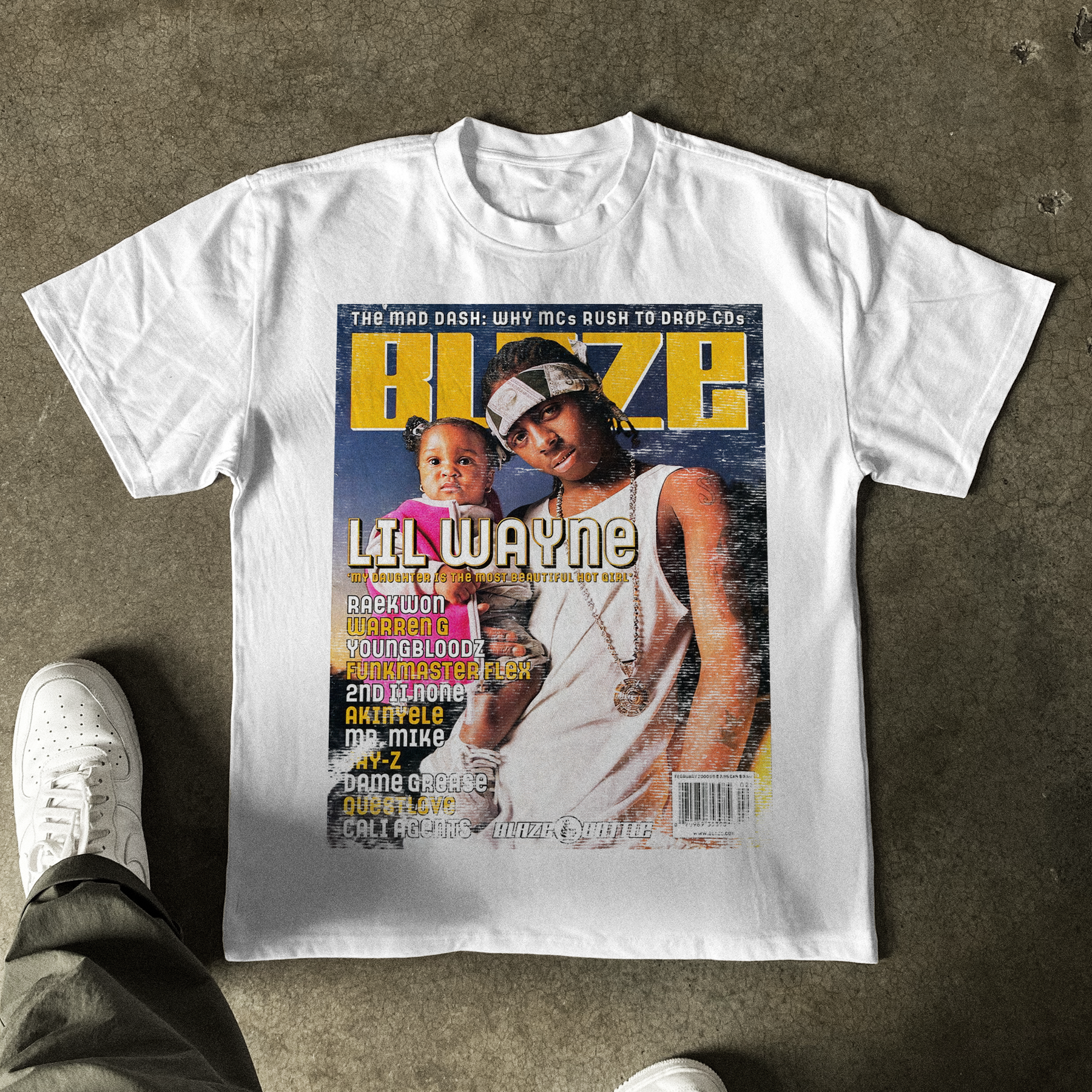 Lil Wayne Feb 2000 'Blaze' Magazine Cover Heavyweight White T