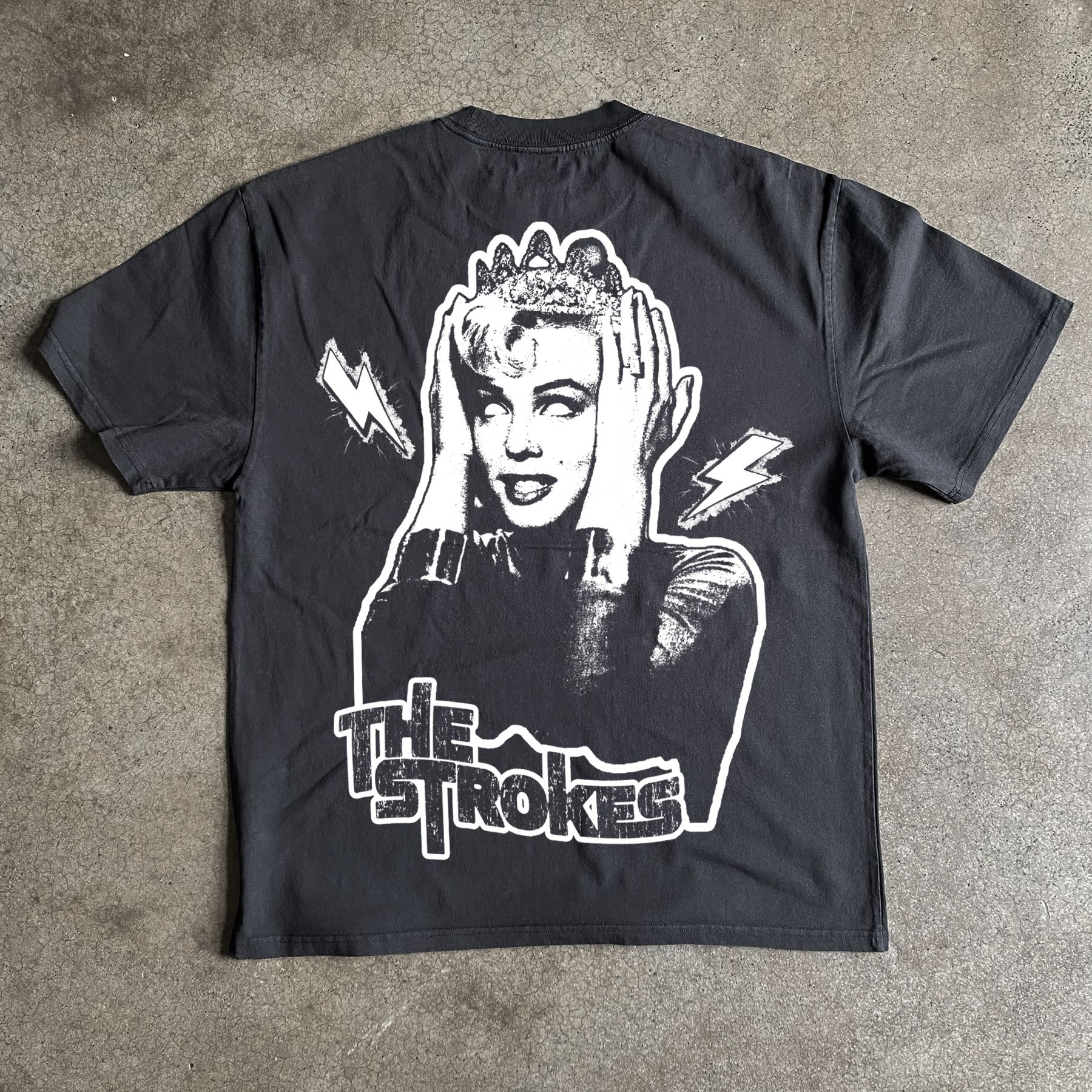 The Strokes 'Marilyn' Heavyweight Black T-Shirt – AOCTW