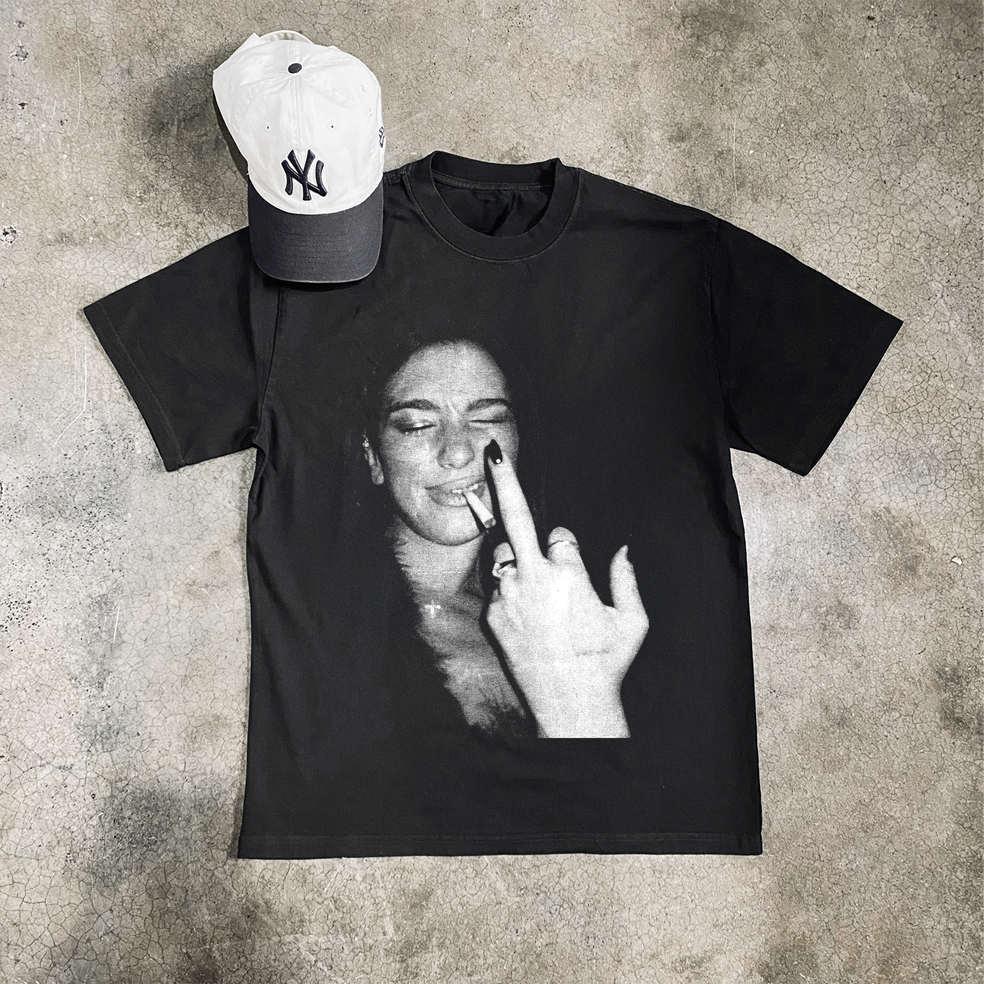 Dualipa Fvck Em All Heavyweight Black Tshirt – AOCTW