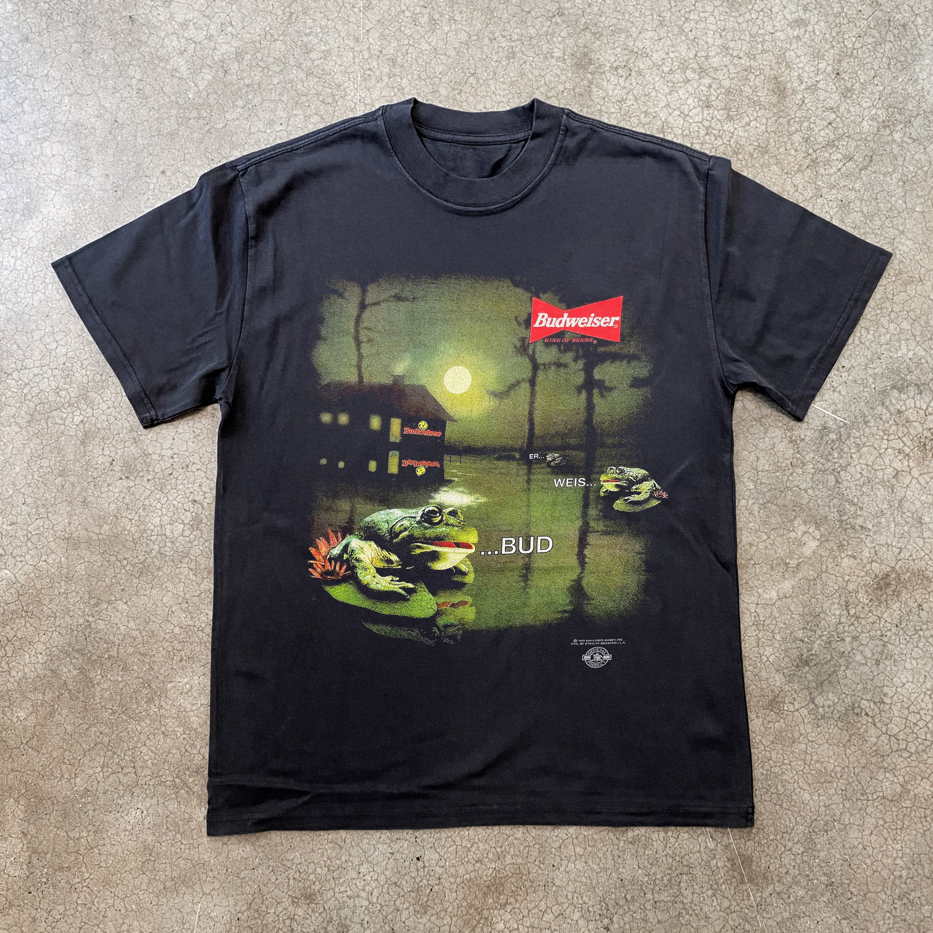 96 Budweiser 3 Frogs Heavyweight Black T-shirt – AOCTW