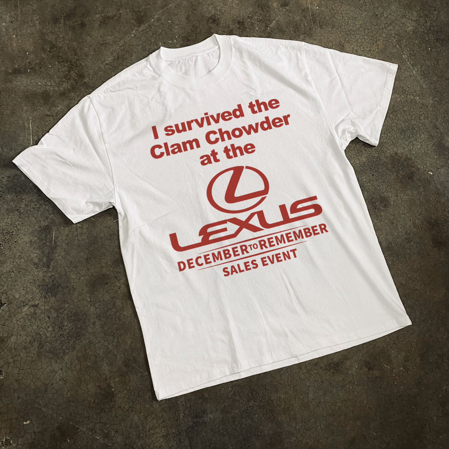 1999 Funny Lexus 'December to Remember' Heavy Faded White Tee – AOCTW