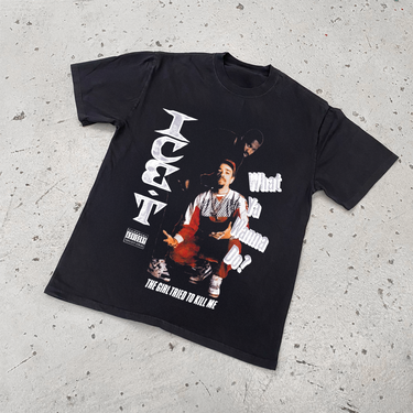 ICE T 'WHAT YA WANNA DO' HEAVY FADED BLACK T-SHIRT