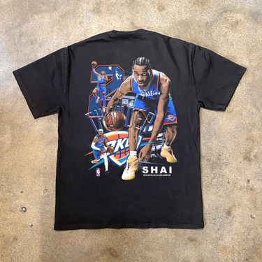 2025 SHAI G.A. 'THUNDER' FINALS HEAVY FADED BLACK T-SHIRT