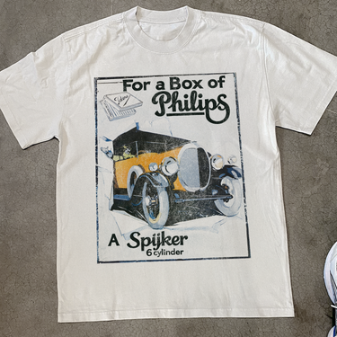 6 CYLINDER 'PHILLIPS' VINTAGE WASHED HEAVY WHITE TEE