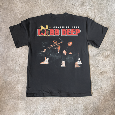 MOBB DEEP 'JUVENILE HELL' HEAVY FADED BLACK T-SHIRT