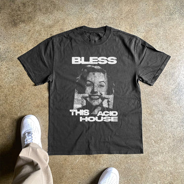 BLESS THIS ACID HOUSE HEAVYWEIGHT BLACK TSHIRT