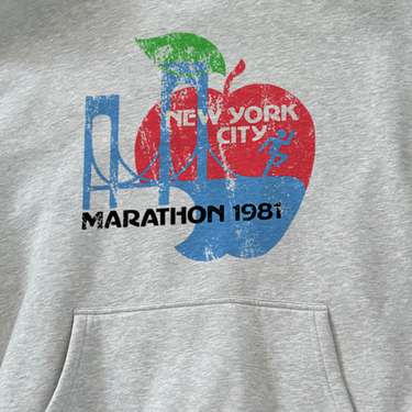 1981 'NEW YORK MARATHON' GREY HOODIE