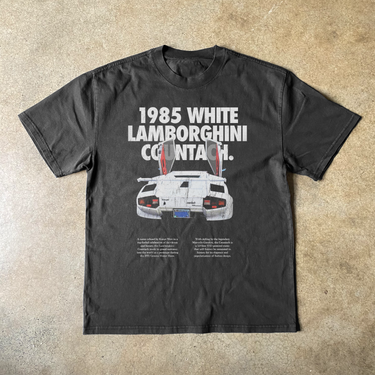 '1985 LAMBORGHINI COUNTACH' HEAVYWEIGHT BLACK T-SHIRT