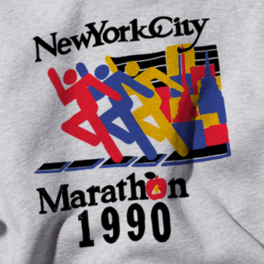 1990 'NEW YORK MARATHON' GREY HOODIE