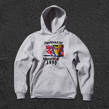 1990 'NEW YORK MARATHON' GREY HOODIE