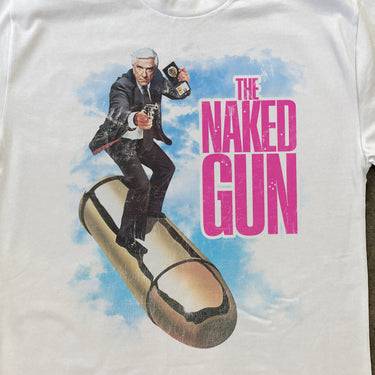 THE NAKED GUN MOVIE HEAVYWEIGHT WHITE T-SHIRT