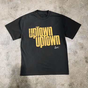 90s 'Uptown Records' Heavy Faded Black Tee