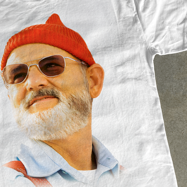BILL 'LIFE AQUATIC' SEA FARING HEADSHOT HEAVYWEIGHT WHITE TEE