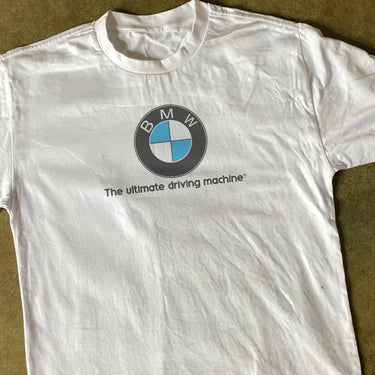 BMW - THE ULTIMATE DRIVING MACHINE HEAVYWEIGHT WHITE T-SHIRT