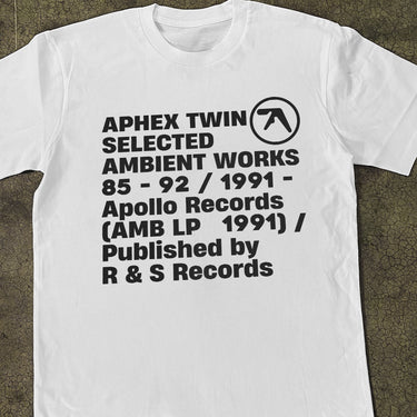 APHEX TWIN 'SELECTED AMBIENT WORKS' HEAVY WHITE TEE
