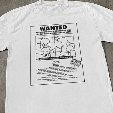 SIMPSONS 1995 'WHO SHOT MR. BURNS' KRUSTY FADED HEAVY WHITE TEE