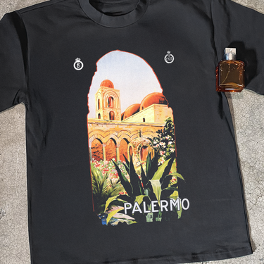 1920s 'PALERMO ITALY' HEAVY FADED BLACK TEE