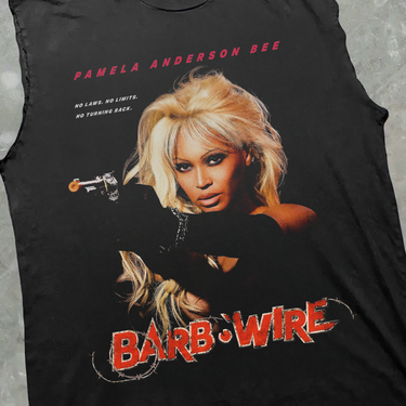 BEY 'BARB-WIRE' HEAVY CUT-OFF BLACK T-SHIRT