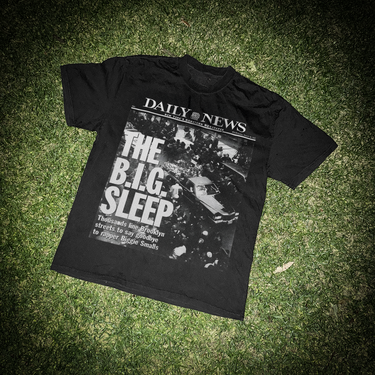 1997 'RIP B.I.G.' Biggie News Headline Heavyweight Faded Black Tee