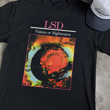 DRUG ENCYCLOPEDIA 'LSD' HEAVY FADED BLACK TEE