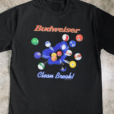 90s BUD 'CLEAN BREAK' HEAVY FADED BLACK TEE