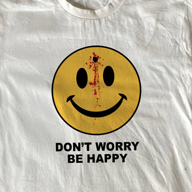 DON'T WORRY BE HAPPY HEAVYWEIGHT WHITE T-SHIRT
