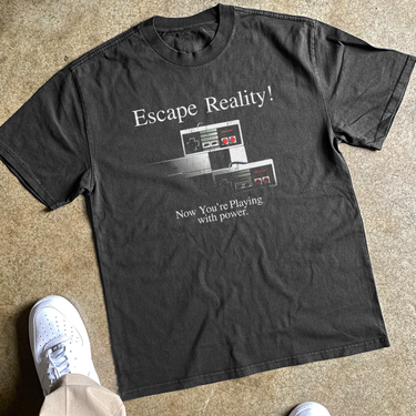 ESCAPE REALITY  HEAVYWEIGHT BLACK TSHIRT