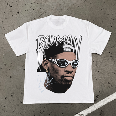 RODMAN 'GOGGLES' HEAVY FADED WHITE TEE