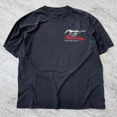 64' MUSTANG WASHED BLACK HEAVYWEIGHT TEE