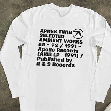 APHEX TWIN 'SELECTED AMBIENT WORKS' LONGSLEEVE WHITE TEE