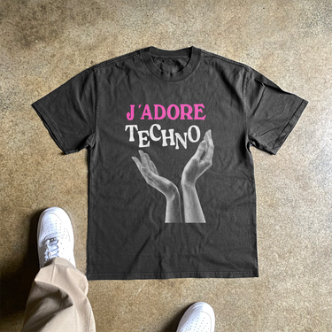 J'ADORE TECHNO HEAVYWEIGHT BLACK TSHIRT