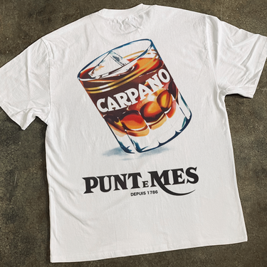 'Carpano Punt E Mes' Vintage White Heavyweight Liquor Tee