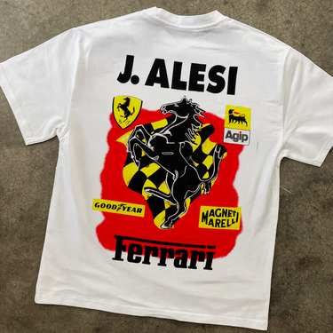 F1 'J. ALESI' HEAVYWEIGHT WHITE T-SHIRT