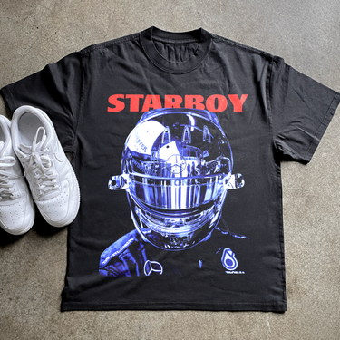 HAMILTON 'STAR BOY' HEAVYWEIGHT BLACK T-SHIRT