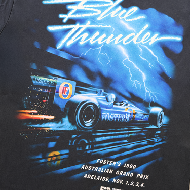 90s FOSTERS 'BLUE THUNDER' LIGHTNING GRAND PRIX HEAVY BLACK TEE