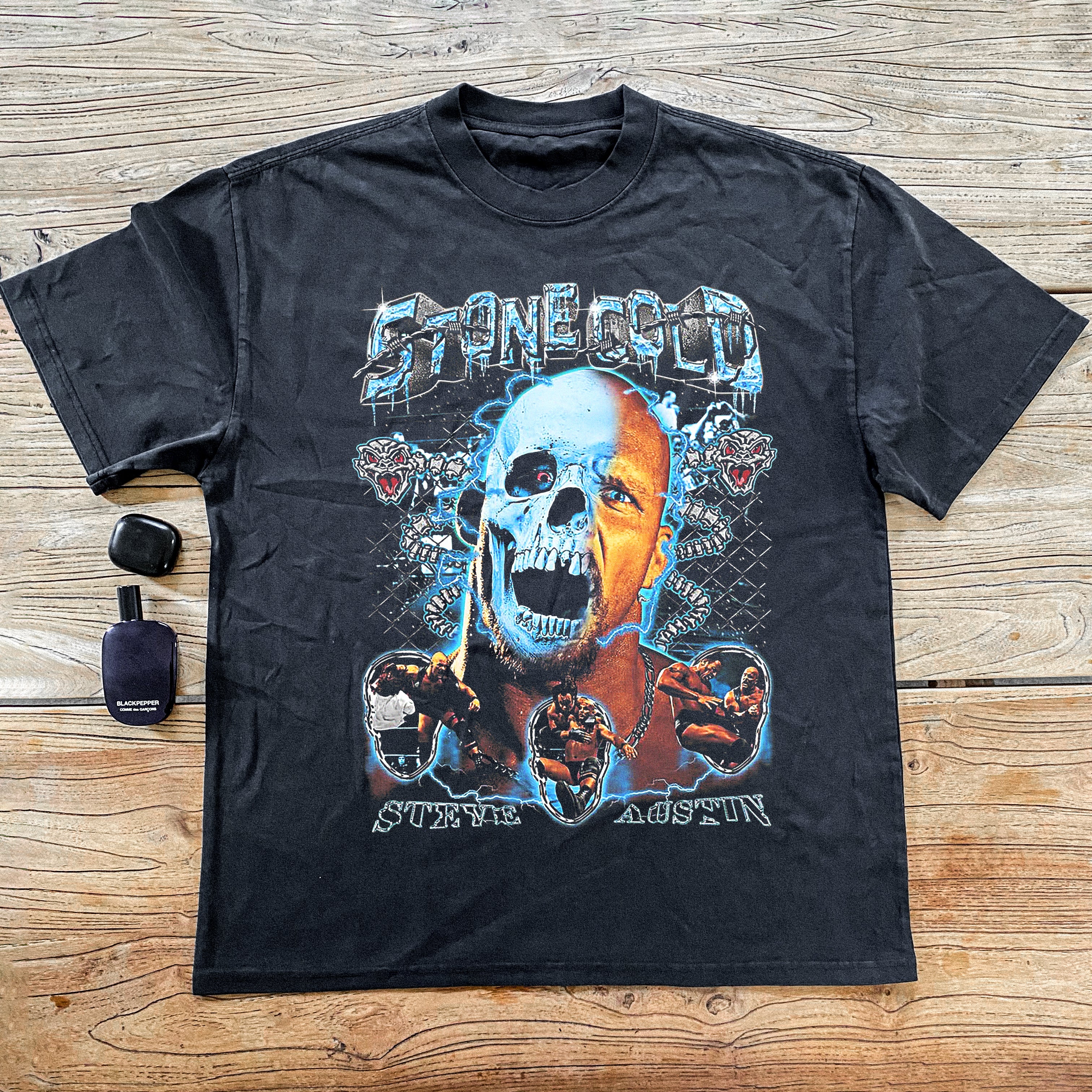 Stone Cold' Heavyweight Black T-Shirt – AOCTW