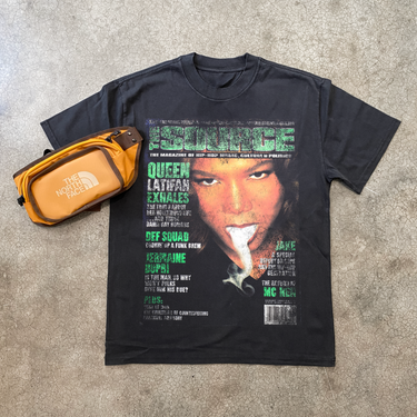 AUG SOURCE 1998 'QUEEN LATIFAH' HEAVYWEIGHT BLACK T-SHIRT