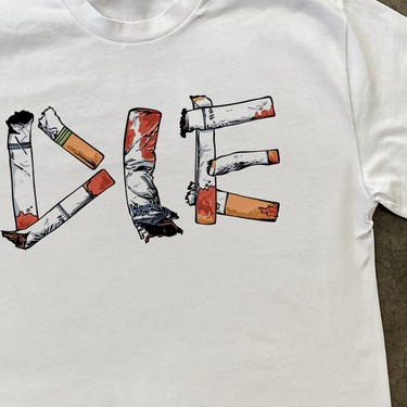 'DIE' CIG HEAVYWEIGHT WHITE T-SHIRT