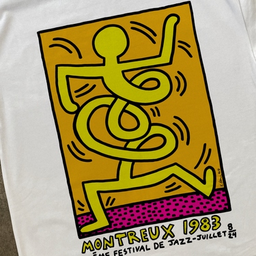 RETRO 1983 'K. HARING' MONTREUX HEAVYWEIGHT WHITE T-SHIRT