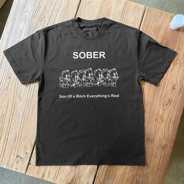 SOBER HEAVYWEIGHT BLACK T-SHIRT