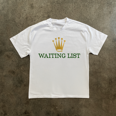 'WAITING LIST' HEAVYWEIGHT WHITE T-SHIRT