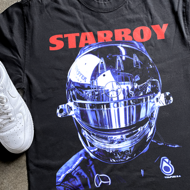 HAMILTON 'STAR BOY' HEAVYWEIGHT BLACK T-SHIRT