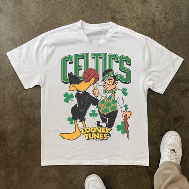 LOONEY TUNES X NBA CELTICS HEAVYWEIGHT WHITE T-SHIRT