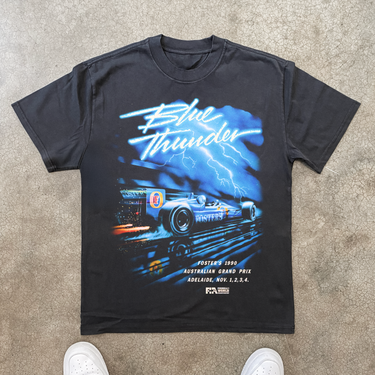 90s FOSTERS 'BLUE THUNDER' LIGHTNING GRAND PRIX HEAVY BLACK TEE