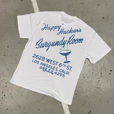 'BURGUNDY ROOM' HEAVY FADED WHITE TEE