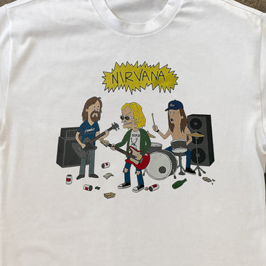 Beavis And Butthead - Nirvana Heavyweight White T-Shirt