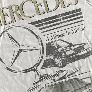 MERCEDES VINTAGE WHITE WHITE HEAVY WEIGHT TEE