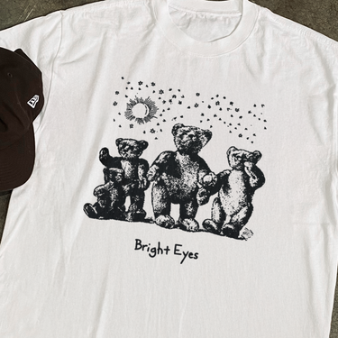 BRIGHT EYES 'BEARS' FADED HEAVY WHITE TEE